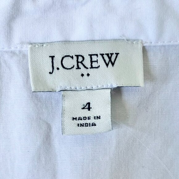 NWT J. Crew Factory Short Sleeve Collared Mini Dress, White, Size 4 - Picture 7 of 10